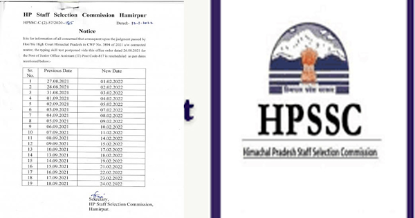 #HPSSC : 5 माह के इंतजार के बाद पोस्ट कोड 817 का टाइपिंग टैस्ट का शेड्यूल जारी
