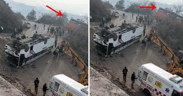 हिमाचल से New Year मनाकर घर लौट रहे पर्यटकों की दो बसें पलटी, एक की मौत...14 घायल